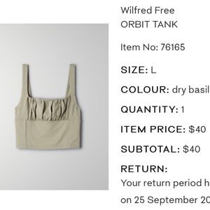 Aritzia Wilfred Free Orbit Tank